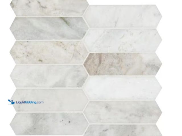 Lot 49-1516528 - Approx. (10) Sq. Ft. of MSI Arabescato Venato White Picket 12 in. x 12 in. x 0.38 in. Honed Marble M...