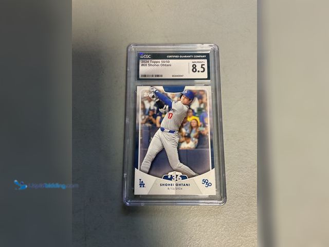 Lot 49-1505364 - COLLECTIBLE WOW GRADED CARD! CGC 8.5 NM/MINT+ 2024 TOPPS SHOHEI OHTANI 50/50 #68 AMAZING CARD FOR AN...