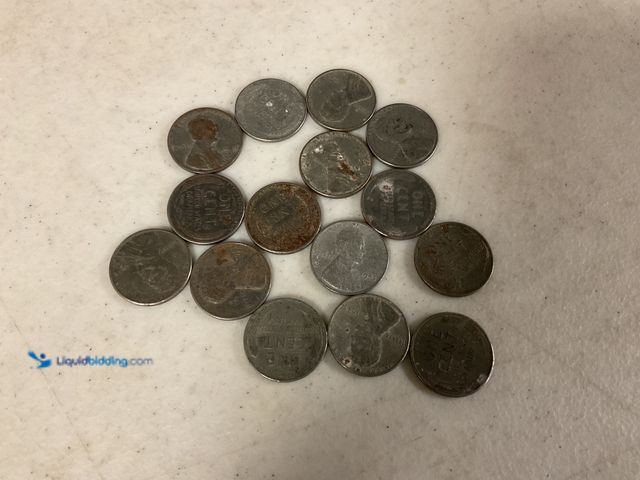 Lot 49-1830710 - LOT OF 15 WARTIME STEEL PENNIES FROM 1943 #COINS0219