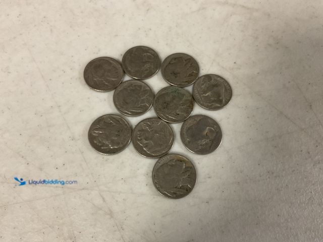 Lot 49-1505659 - LOT OF 10 VINTAGE BUFFALO NICKELS VARIOUS YEARS #COINS1211