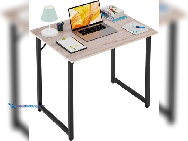 Lot 49-3531251 - PayLessHere | 32 Inch Computer Desk | Nature | Office Desk with Metal Frame, Adjustable Feet | Water...