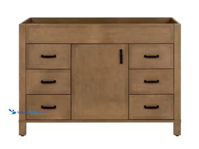 Lot 49-1550414 - Home Decorators Collection Winsome 48 in. Bath Vanity Cabinet without Top in Sand, Model # WS48-SD, ...