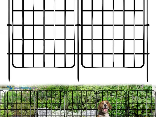 Lot 49-5477956 - 30ft x 17in Garden Fence Animal Barrier, 28 Panels No Dig Fence Border, Rustproof Metal Decorative G...