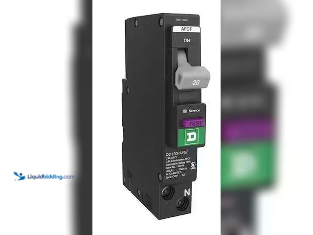 Lot 49-5486814 - Square D
QO 20 Amp 120-Volt Single-Pole Plug-On Neutral Dual Function (CAFCI and GFCI) Circuit Brea...