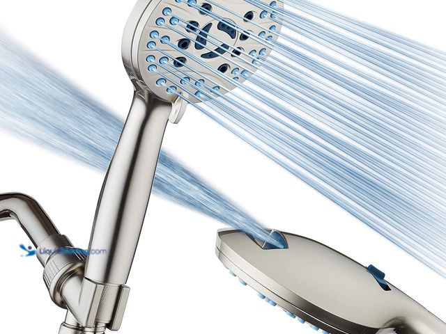 Lot 49-5485911 - QTY 2 - Hotel Spa AquaCare High Pressure 8-mode Handheld Shower Head, Anti-clog Nozzles, Built-in Po...