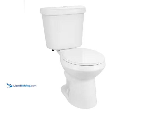 Lot 49-2005739 - Glacier Bay 12 in. Rough in 2-Piece 1.0 GPF/1.28 GPF Dual Flush Round Toilet in White, Seat Included...