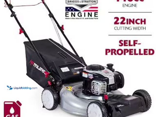 Lot 49-5436694 - Murray 22 in. 140 cc Briggs & Stratton Walk Behind Gas Self-Propelled Lawn Mower with Front Wheel Dr...