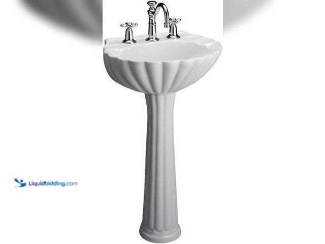 Lot 49-5416351 - Barclay Bali Pedestal Lavatory 8inches Widespread. [ASIN: B000NSR6GA] Unused