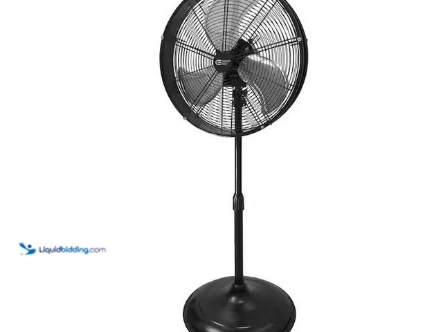 Lot 49-5555384 - Commercial Electric
20 in. Oscillating Pedestal Fan with Adjustable Height in Black, Unused with at...