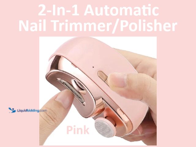 Lot 49-5434322 - 2-In-1 Automatic Nail Trimmer/Polisher Pink - NEW - Designed for trimming and polishing nails, with ...