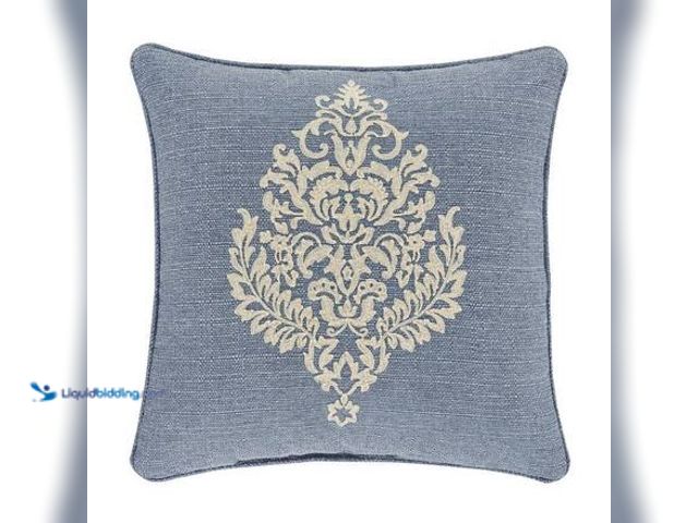 Lot 49-5581870 - J QUEEN NEW YORK INC Augusta Blue Polyester 20 in. Square Decorative Throw Pillow Model # 255900620S...
