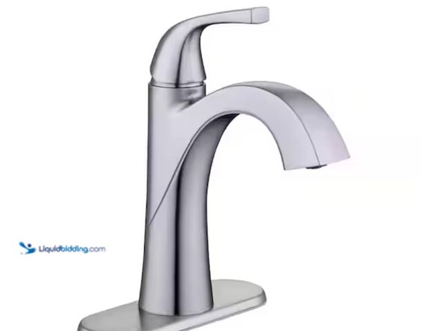 Lot 49-2020551 - Glacier Bay Atterbury Single Hole Single-Handle High-Arc Bathroom Faucet in Brushed Nickel, Model # ...