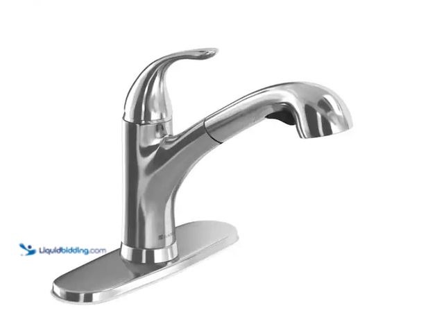 Lot 49-3613520 - Glacier Bay Market Single-Handle Pull-Out Sprayer Kitchen Faucet in Polished Chrome, Model # HD67737...