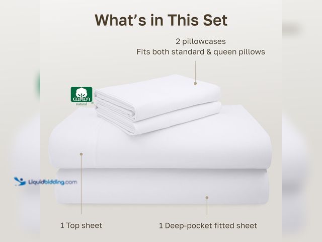 Lot 49-5539620 - California Design Den Bed Sheets Set - Luxury 600 Thread Count 100% Cotton Sateen, Deep Pockets with...