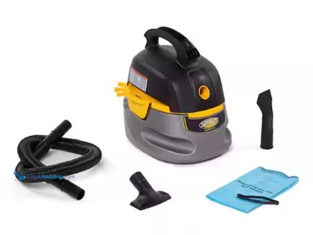 Lot 49-3615797 - Stinger 2.5 Gal. 1.75 Peak HP Small Shop Vacuum Wet Dry Vac with Filter Bag, Hose, Utility and Car N...