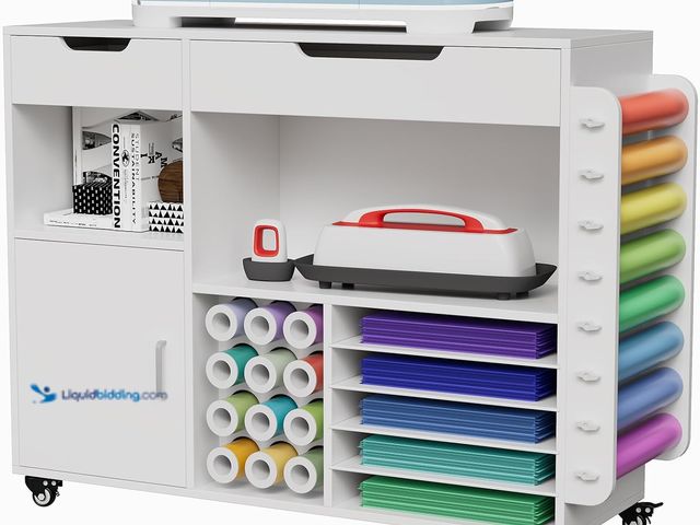 Lot 49-5463592 - Craft organization and storage Cart Compatible with Cricut Machine, Rolling Craft Organizer With lDu...