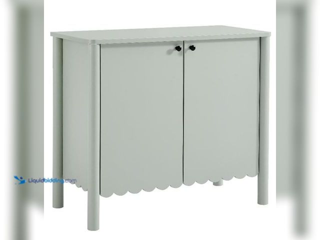 Lot 49-2001131 - Mod way Emmeline 2-Door Scalloped Sideboard in Sage, 17.05"D x 35.24"W x 31.7"H, Model # B0DP3J93F6,...