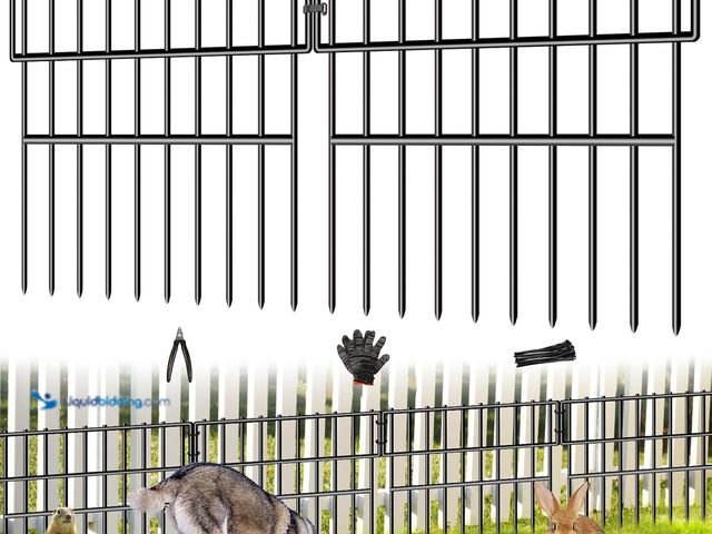 Lot 49-5437357 - 39.5ft(L) X 13in(H) Animal Barrier Fence, 28 Panels No Dig Fence for Dogs, 1.52IN Gap Anti Digging D...