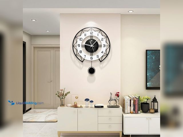 Lot 49-5410700 - Large Wall Clock for Living Room Decor Modern Silent Pendulum Wall Clock for Home House Kitchen Bedr...