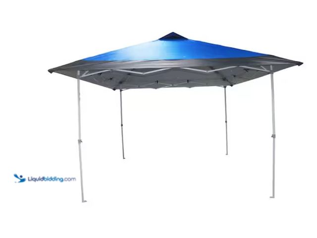 Lot 49-2020707 - Everbilt 12 ft. x 12 ft. Blue Mega Shade Pop-Up Canopy with Grey Trim, Model # GA144K5. MSRP): $189....