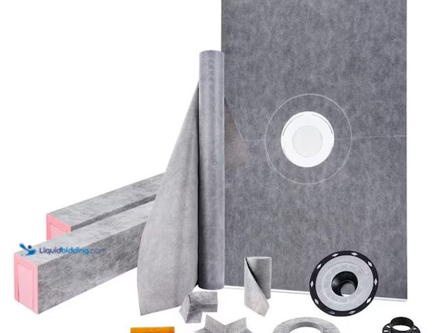 Lot 49-3639427 - VEVOR 48 x 72 in. Waterproofing Shower Kit with 4 in. PVC Central Bonding Flange Polyethylene Shower...