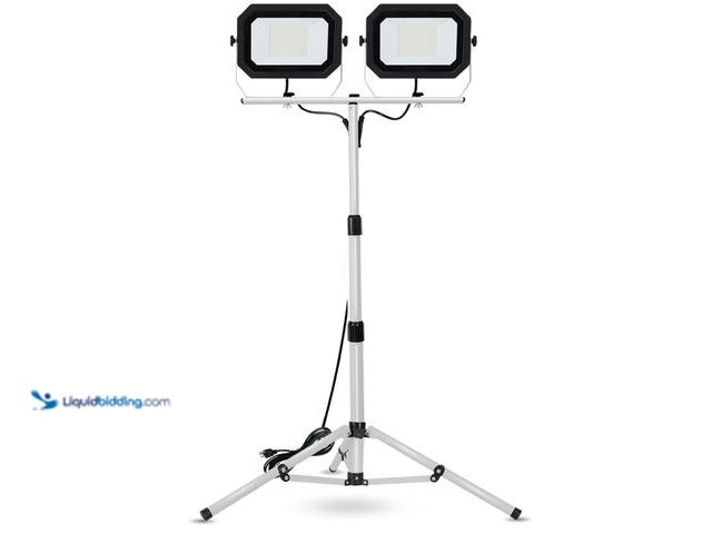 Lot 49-3430454 - UFOND 20000 Lumen Work Lights with Stand, 200W Dual Head LED Work Light, Waterproof Lamp with Indivi...