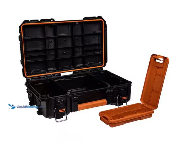 Lot 49-1631784 - RIDGID Pro Gear System Gen 2.0 Stackable Durable Compact Power Tool Box With Secure Hang Mounts, Mod...