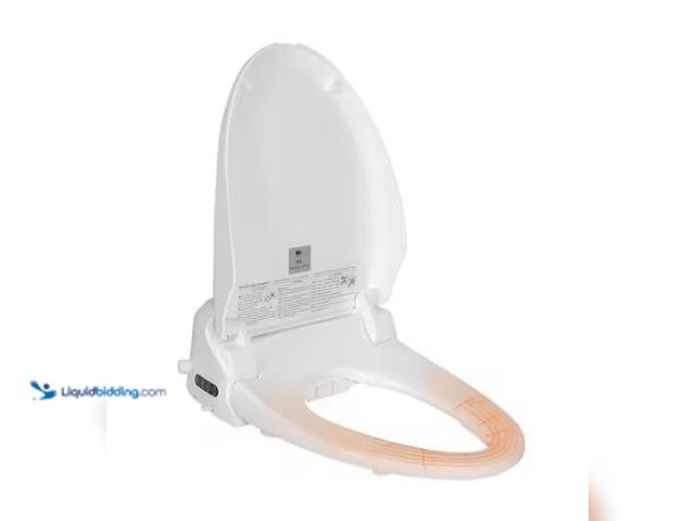 Lot 49-3432696 - Puluomis Electric Bidet Seat for Elongated Round Toilet in White with Remote Control, Heated Seat, D...
