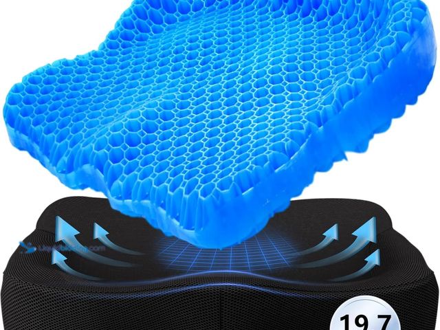 Lot 49-5437447 - Thicken 19.7in Seat Cushion Gel, Large Cooling Seat Cushion for Long Sitting, Cushion for Wheelchair...
