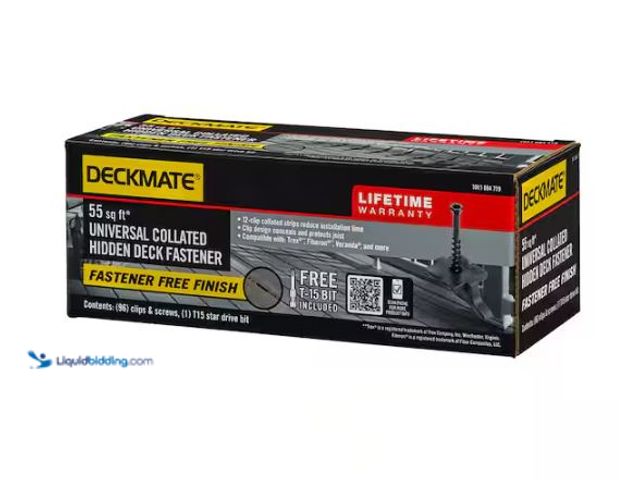 Lot 49-1627484 - DECKMATE 96-Pack 55 sq ft. Black Collated Universal Hidden Deck Fasteners for Grooved Decking Model ...