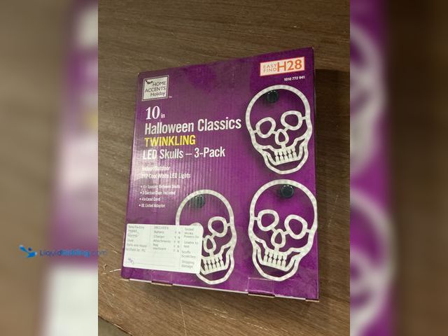 Lot 49-5435979 - Halloween Classics Twinkling LED Skulls 10” 3Pack Home Accents Holiday Unused