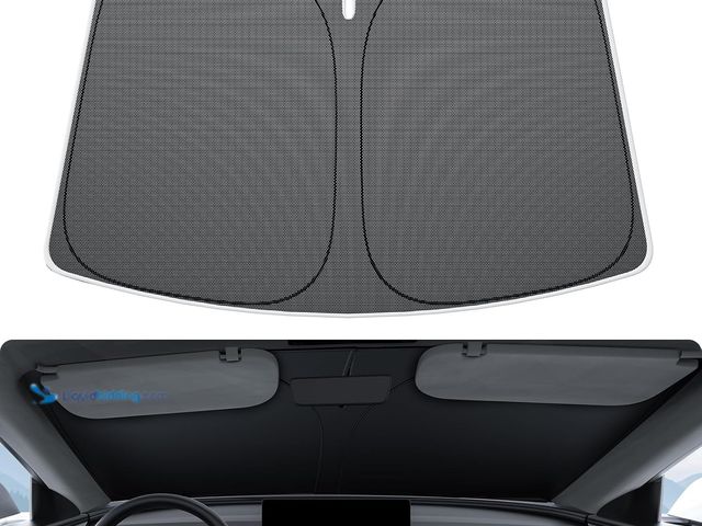 Lot 49-5406875 - BASENOR 2026-2017 Tesla Model Y Model 3 Windshield Sunshade [Nano Ice Crystal], Folding Front Window...