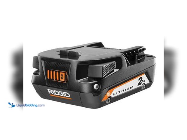 Lot 49-3565246 - RIDGID 18V 2.0 Ah Lithium-Ion Battery Model # AC8400802 unused.