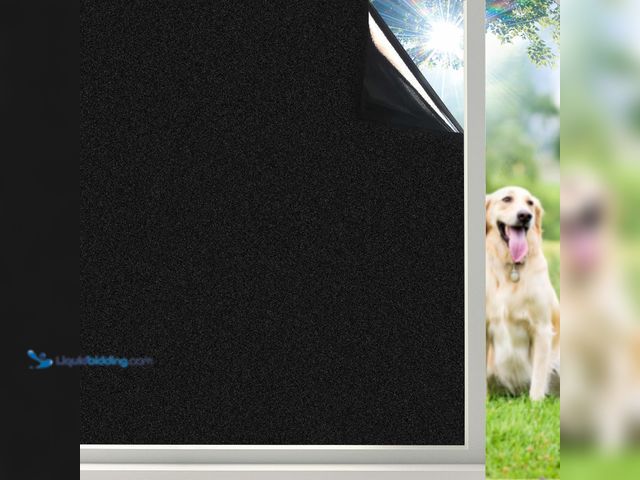 Lot 49-5410469 - Coavas 100% Blackout Window Film UV Heat Blocking Window Privacy Film Room Darkening Frosted Glass W...