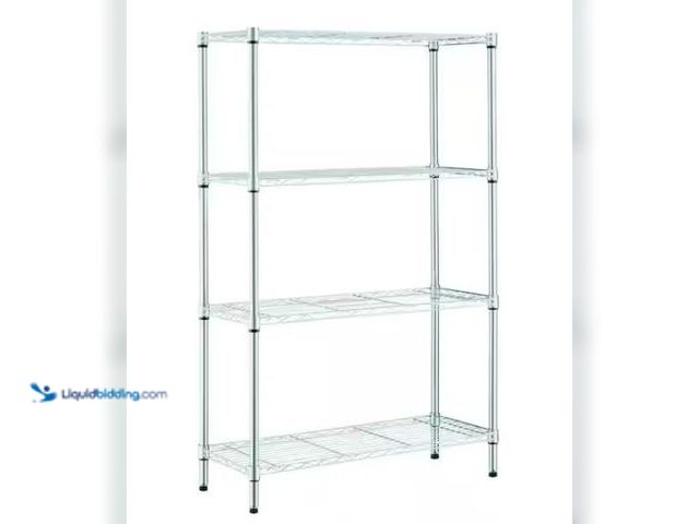 Lot 49-1519318 - HDX 4-Tier Steel Wire Shelving Unit in Chrome (36 in. W x 54 in. H x 14 in. D), Model # 31436PS-1, S...