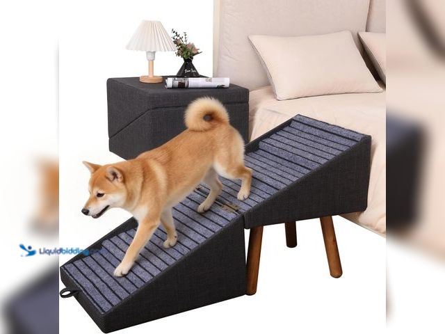 Lot 49-5546030 - 21.06”H Dog Stairs for High Bed, 6-Step Pet Stairs with Split Ottoman Design - Tall Dog Steps Conver...