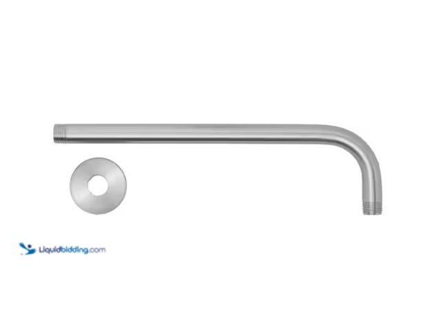 Lot 49-1566697 - Glacier Bay Raincan 3.5 J-shaped Shower Arm in Nickel, Model # 3075-508, new  Ref#AHDPA0122