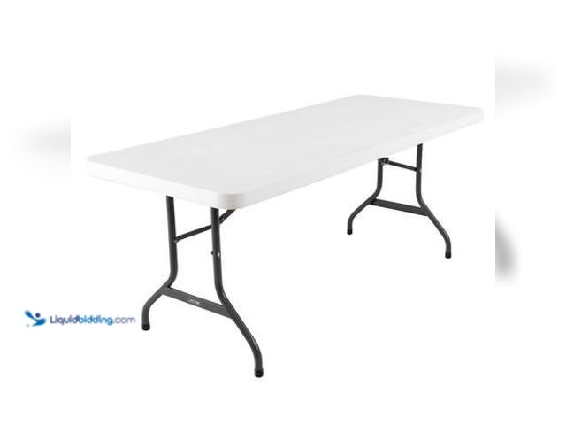 Lot 49-5544646 - Lifetime 72 in. White Plastic Portable Nesting Banquet Table. Unused