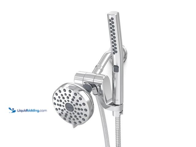 Lot 49-5406234 - Waterpik 12-spray 5 in. High Pressure Dual Shower Head and Handheld Shower Head in Chrome, Model # Y...