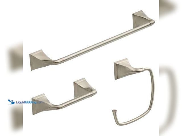 Lot 49-5581653 - Delta Everly 3 -Piece Bath Hardware Set with Mounting Hardware in Brushed Nickel Model # EVE63-BN UN...