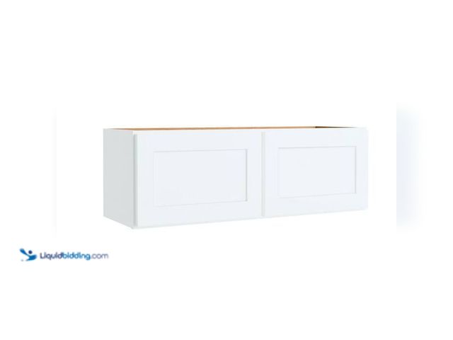 Lot 49-2000688 - Hampton Bay Courtland 36 in. W x 12 in. D x 12 in. H Assembled Shaker Wall Bridge Kitchen Cabinet in...