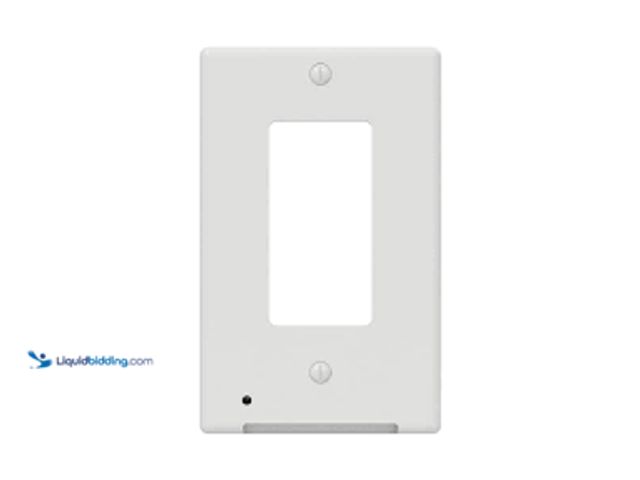 Lot 49-5415502 - Qty 4. GLOCOVER 1-Gang Decor Plastic Wall Plate with Built-in Nightlight - White. Model # GC-CDDO-W....