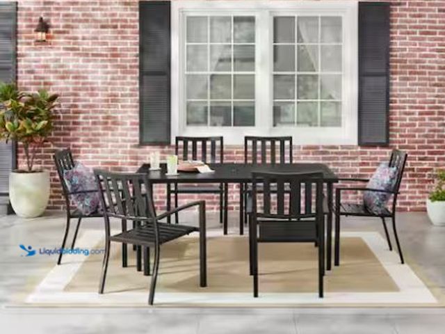 Lot 49-5573477 - StyleWell
Tucker Rectangular Steel Slat Top Outdoor Dining Table, Unused with attachments, hardware