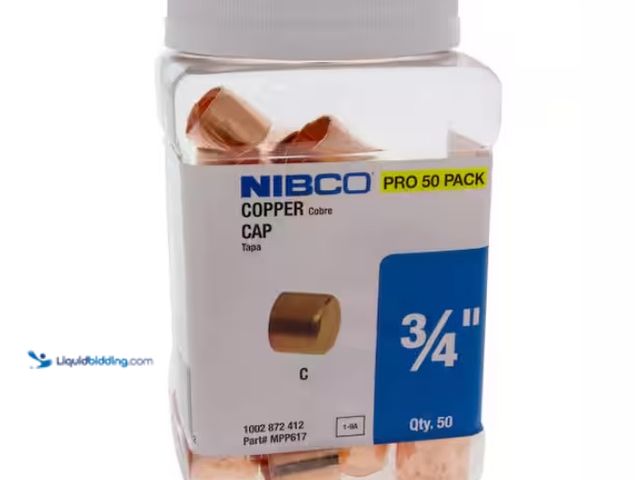 Lot 49-1567579 - (50-Pack) NIBCO 3/4 in. x 3/4 in. Copper Tube Cap Fitting Pro Pack, Model # MPP617HD34, Unused, Appr...