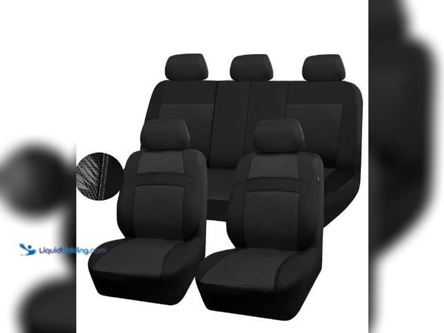 Lot 49-3615796 - 3D Air Mesh Car Seat Cover Set in All Black with 5mm Composite Sponge Inside, Airbag Compatible, Uni...
