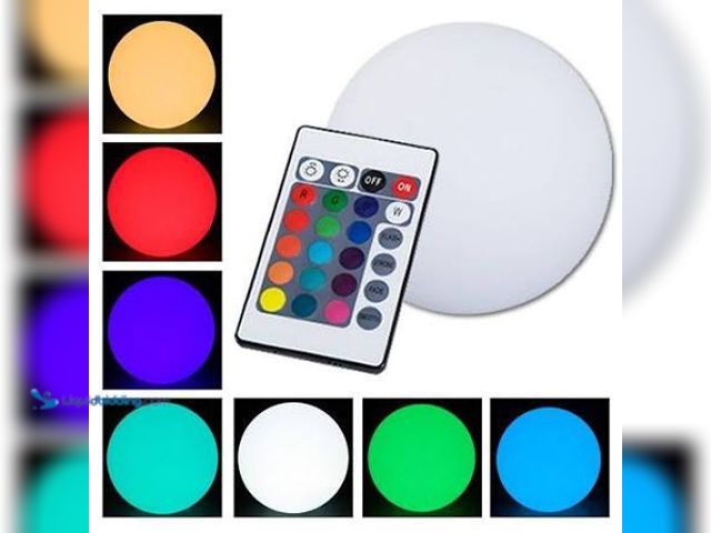 Lot 49-5545585 - RGB LED Shape Lights Sphere Lamp, Unused with remote