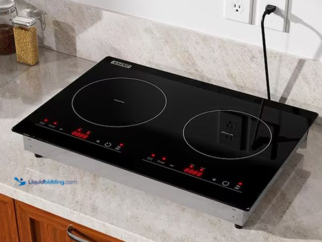 Lot 49-1550353 - Empava 20.5 in. Electric Induction Cooktop Horizontal 2-Element Burner in Black, Model # EMPV-IDC12B...