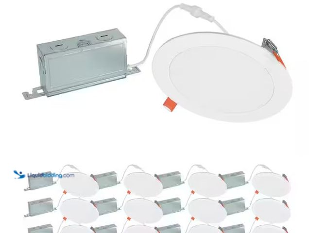 Lot 49-3637830 - HALO 12-Pack 6 in. Adjustable CCT Canless Integrated LED Recessed Light, 900 Lumens, 5CCT, White, Mo...