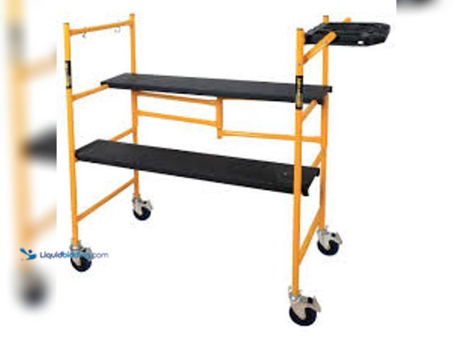 Lot 49-5483681 - MetalTech Jobsite Series Baker 4.1 ft. H x 3.4 ft. W x 1.8 ft. D Mini Scaffold Platform with Wheels,...