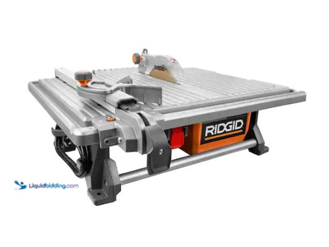 Lot 49-1624515 - RIDGID 6.5-Amp 7 in. Blade Corded Table Top Wet Tile Saw Model # R4021, Used, Scuffs and Scratches, ...